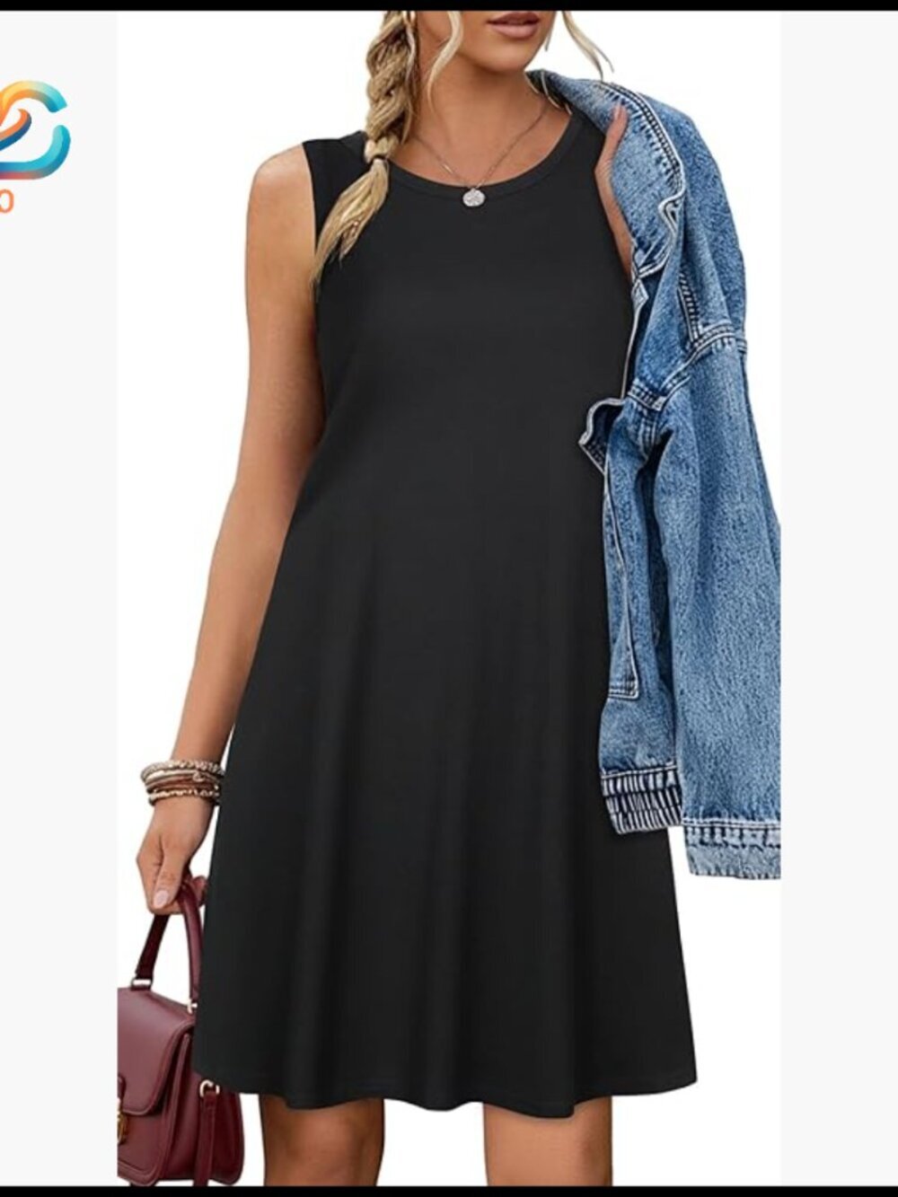 Sleeveless Floral Print Sundress with Pocket Casual Loose Fit Summer Dress